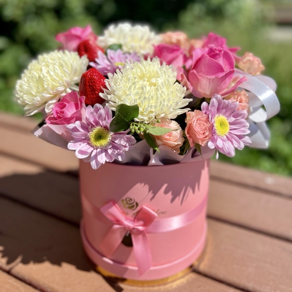 Цветы в коробке Крупный план